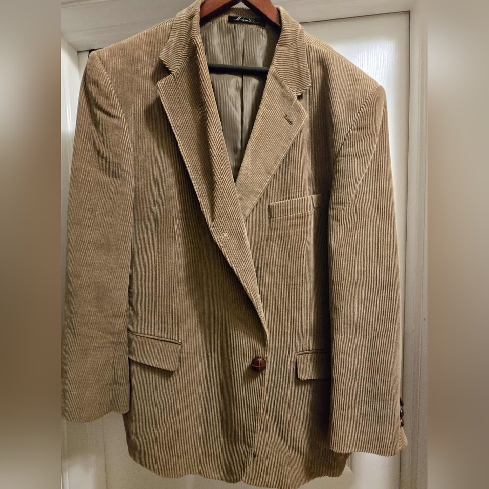 Men’s Tan Corduroy Blazer – Size 48R – Zegetto Signature Collection